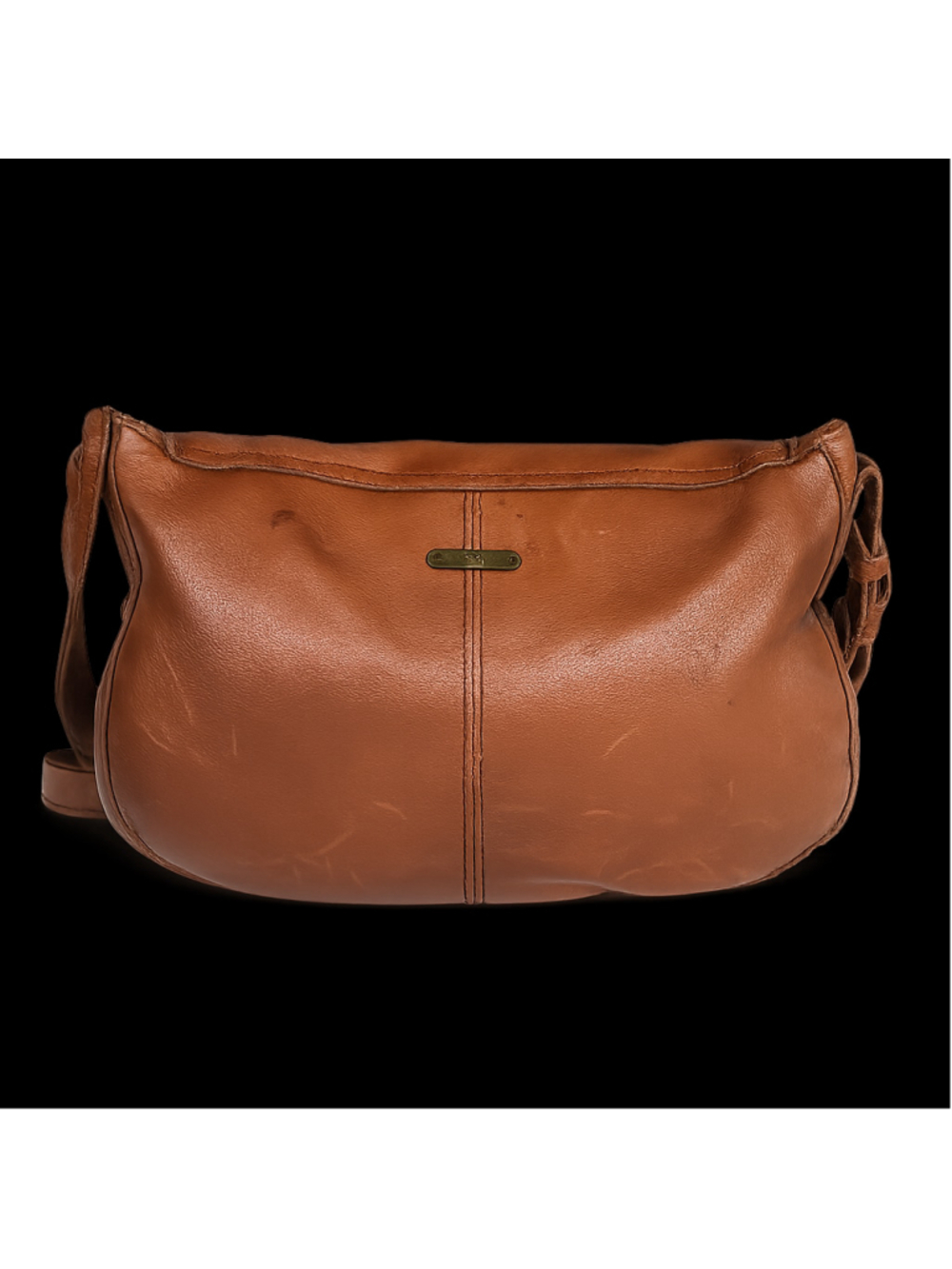 Lucky Brand Brown Leather Studded Crossbody Messenger Bag Boho Western - Picture 3 of 13